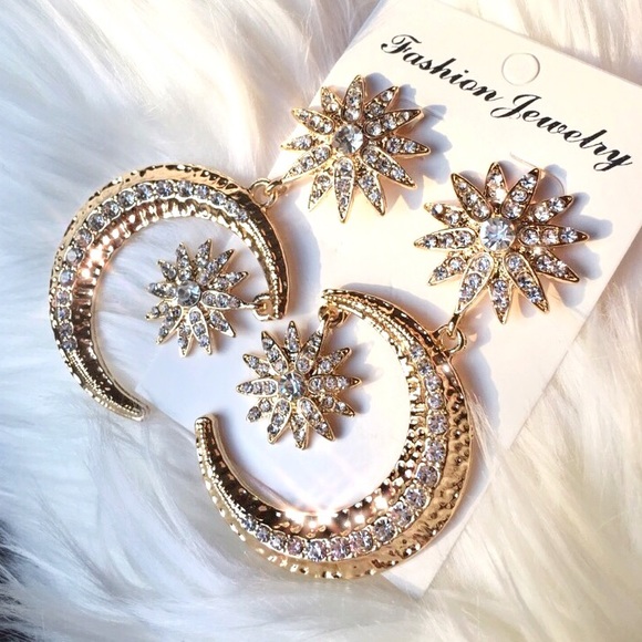 NWT Star and Moon Celestial Earrings - Picture 3 of 4